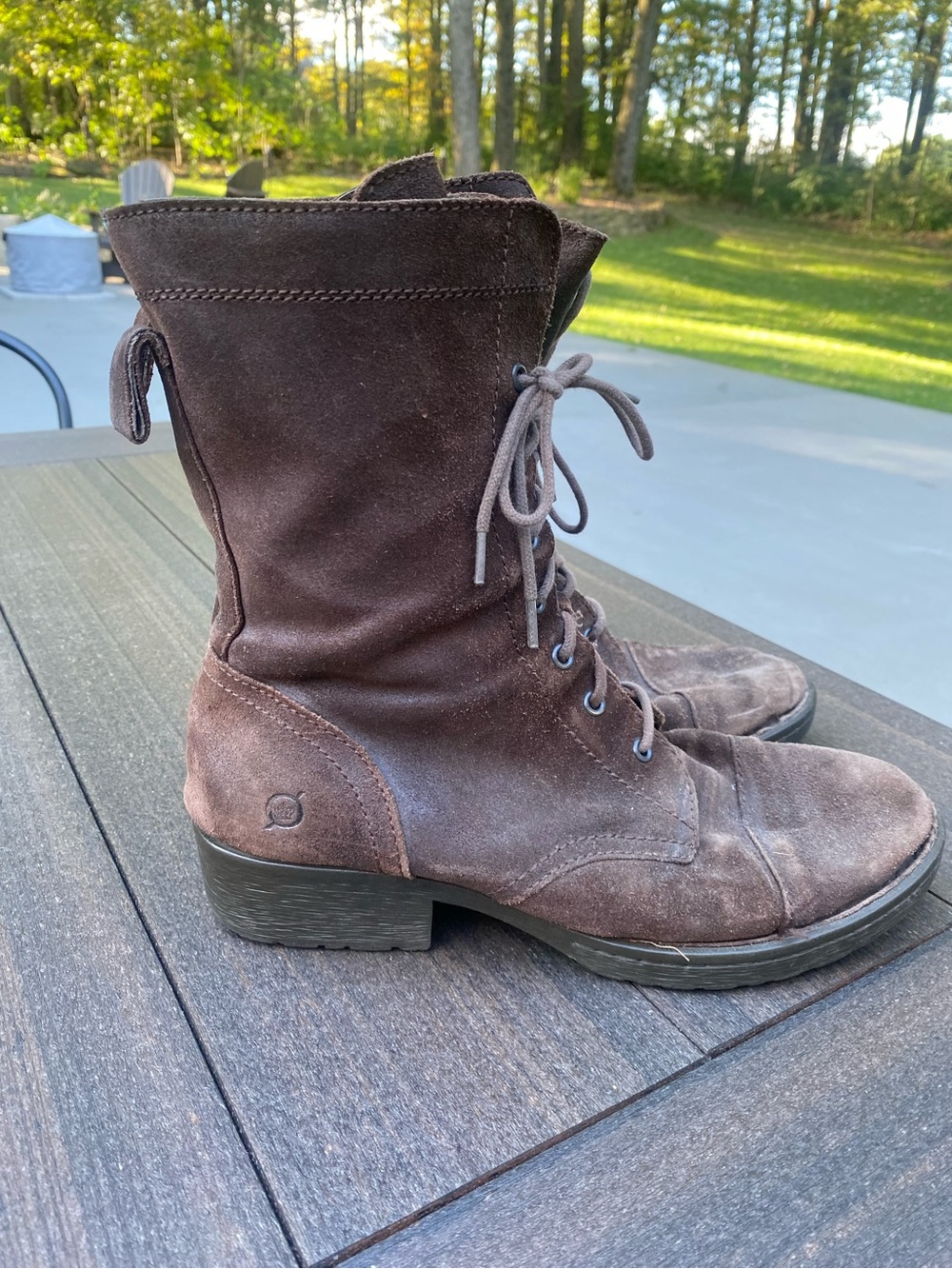 Born Vintage Women's Brown Suede Lace-Up Ankle Boots